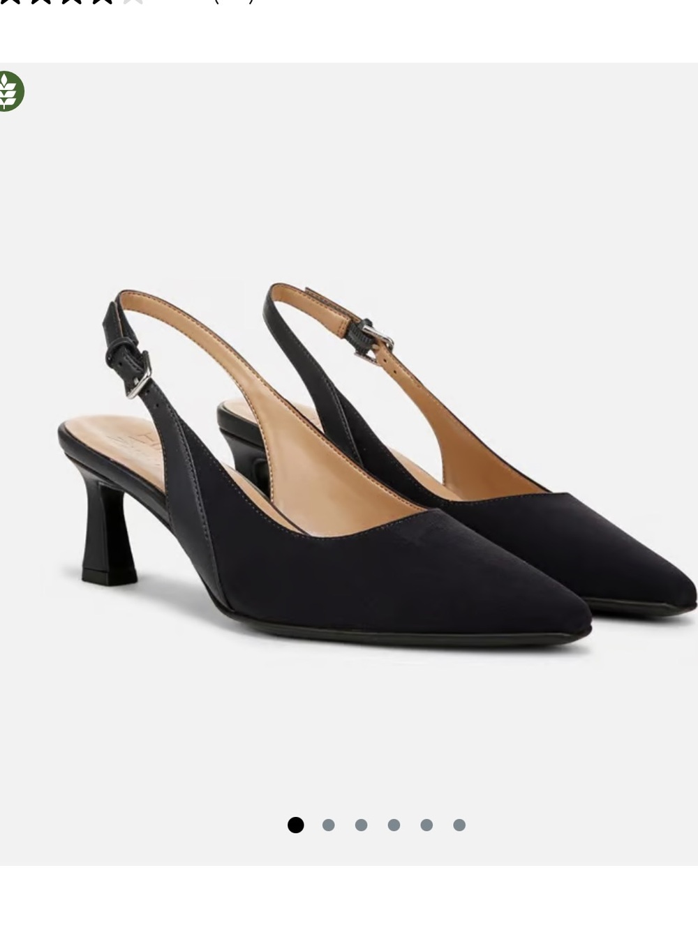 Naturalizer TANSY SLINGBACK DRESS SHOE Black smooth synthetic Women’s 7.5